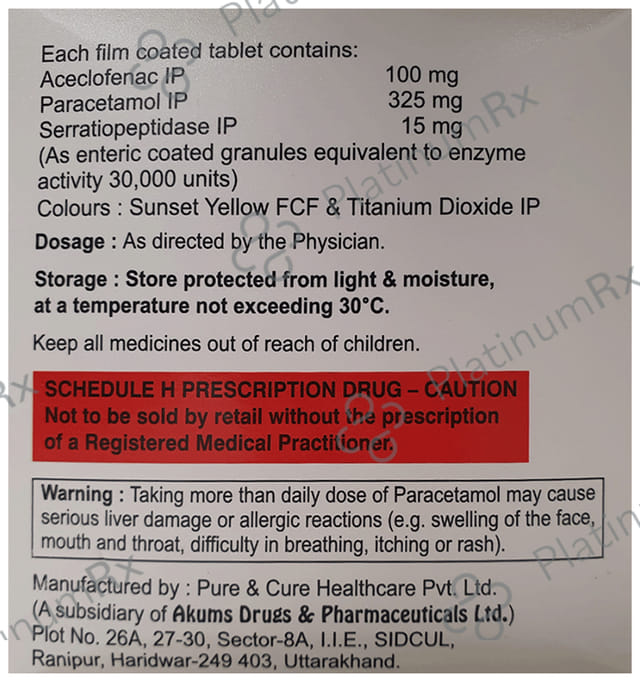 Flezonac SP 100mg/325mg/15mg Tablet