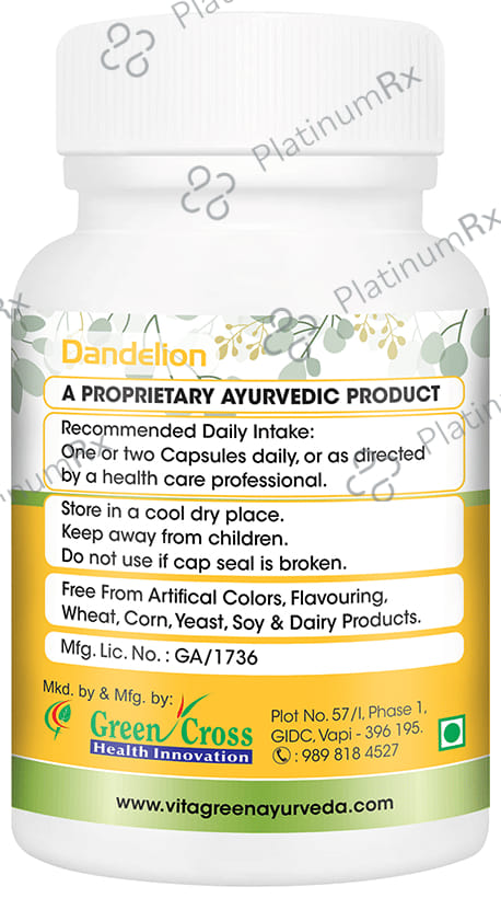 Vitagreen Dandelion 500mg Capsule