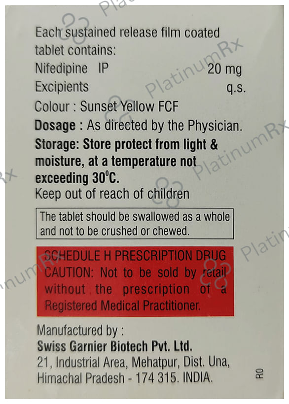 Folcardia Retard 20mg Tablet SR 30s