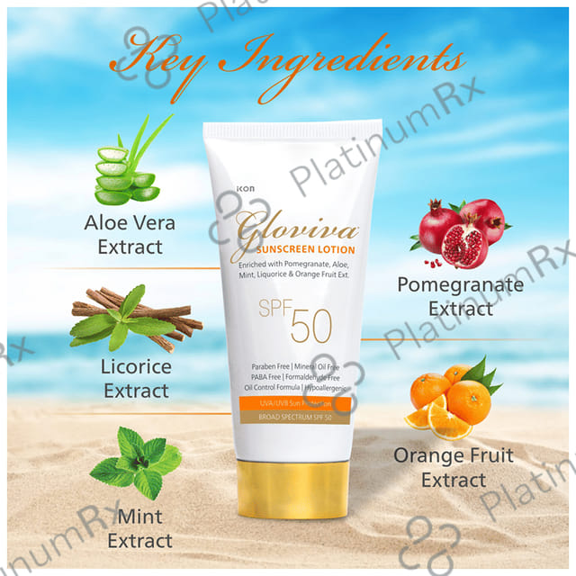 Gloviva SPF 50 Sunscreen Lotion 2x50ml