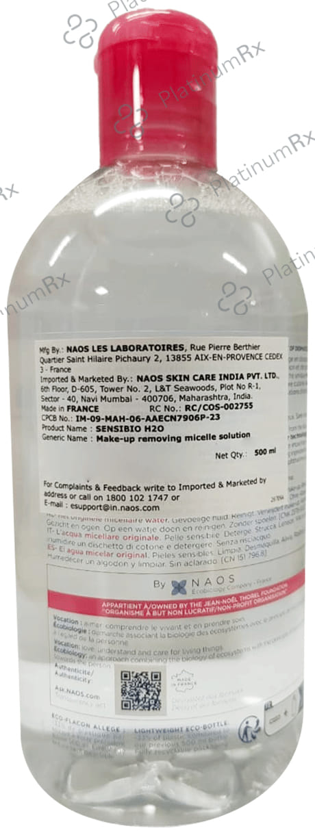 Bioderma Sensibio H2O Make-up Removing Micellar Water & Cleanser - For Sensitive Skin 500 ml