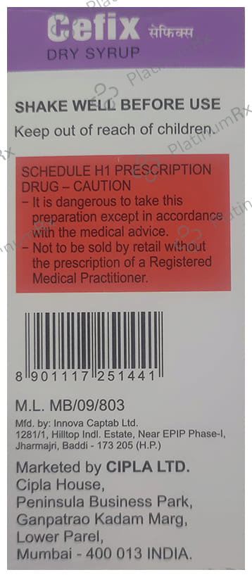 Cefix 50mg Dry Syrup 30ml