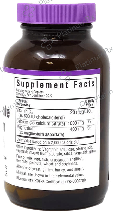 Bluebonnet Calcium Citrate Magnesium Vitamin D3 Caplet 90s