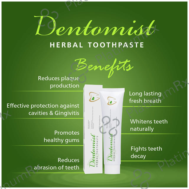 Dentomist Herbal Toothpaste (100gm Each) 1 Tube