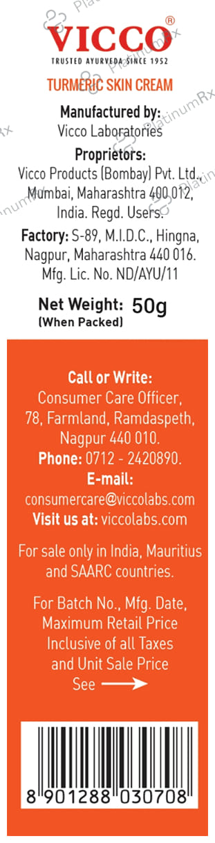 Vicco Turmeric Skin Cream 50gm