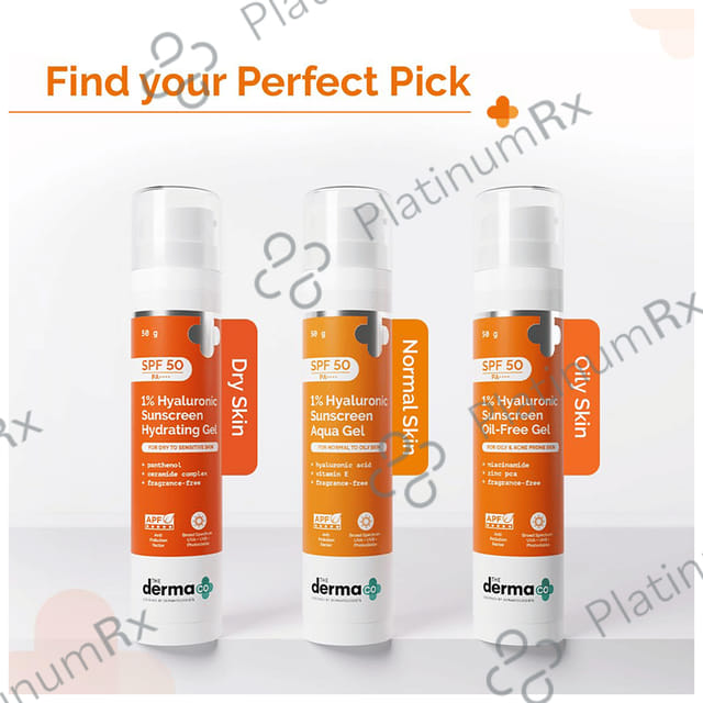 The Derma Co 1% Hyaluronic Sunscreen SPF 50 Aqua Gel 50gm
