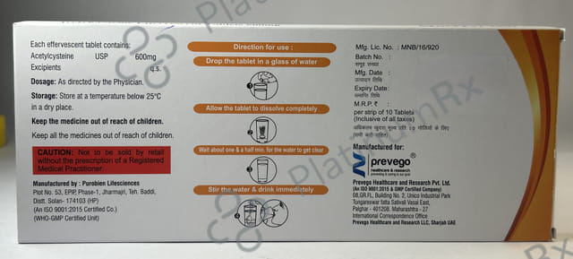 Mucityl 600mg Sugar Free Effervescent Tablet 10s