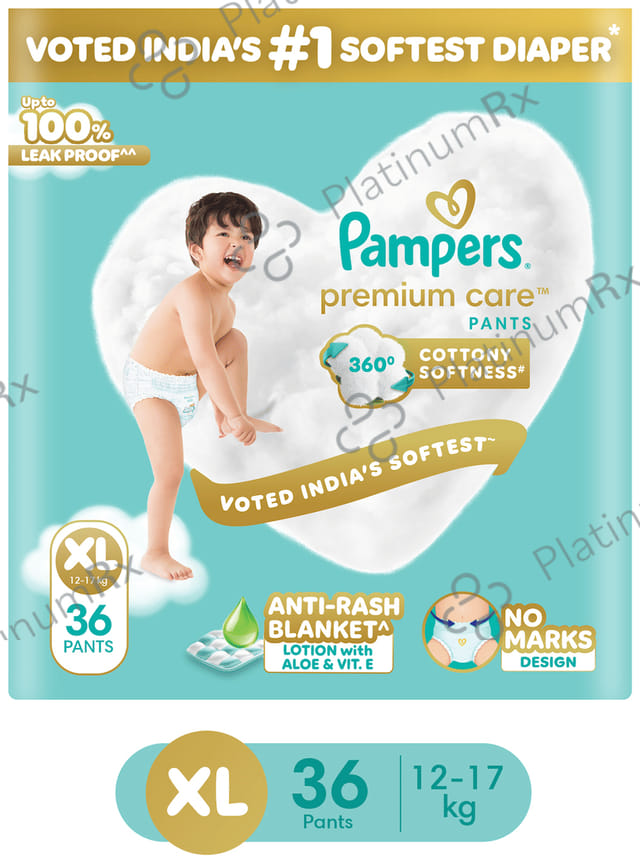 Pampers Premium Care Pants with Aloe Vera & Cotton-Like Softness - Size XL 36 diapers