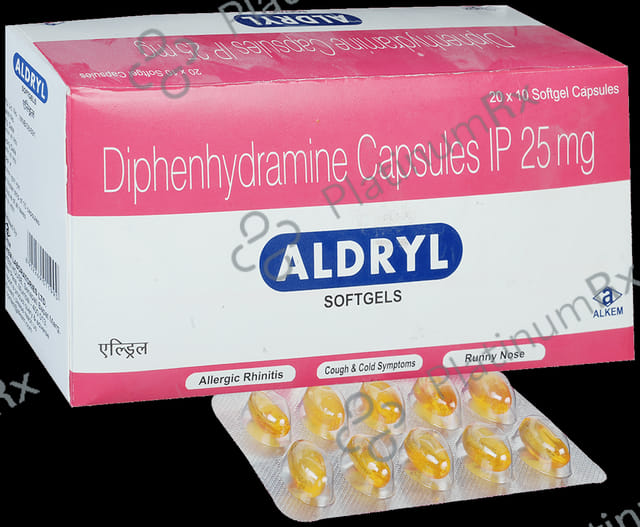 Aldryl 25mg Soft Gelatin Capsule 10s