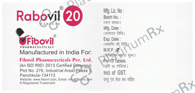 Rabovil 20mg Tablet 10s