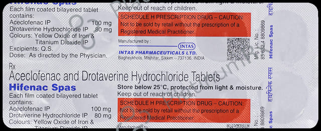 Hifenac Spas 100/80mg Tablet 10s