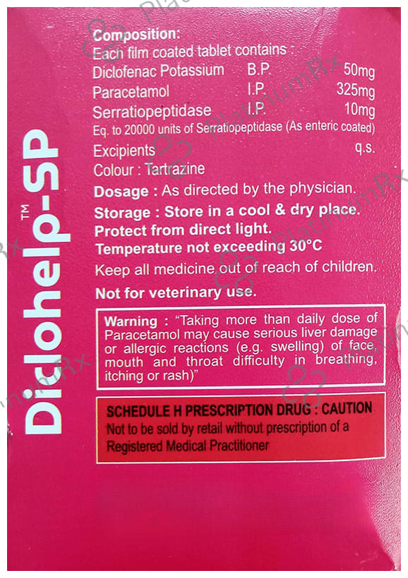 Diclohelp SP 50mg/325mg/10mg Tablet
