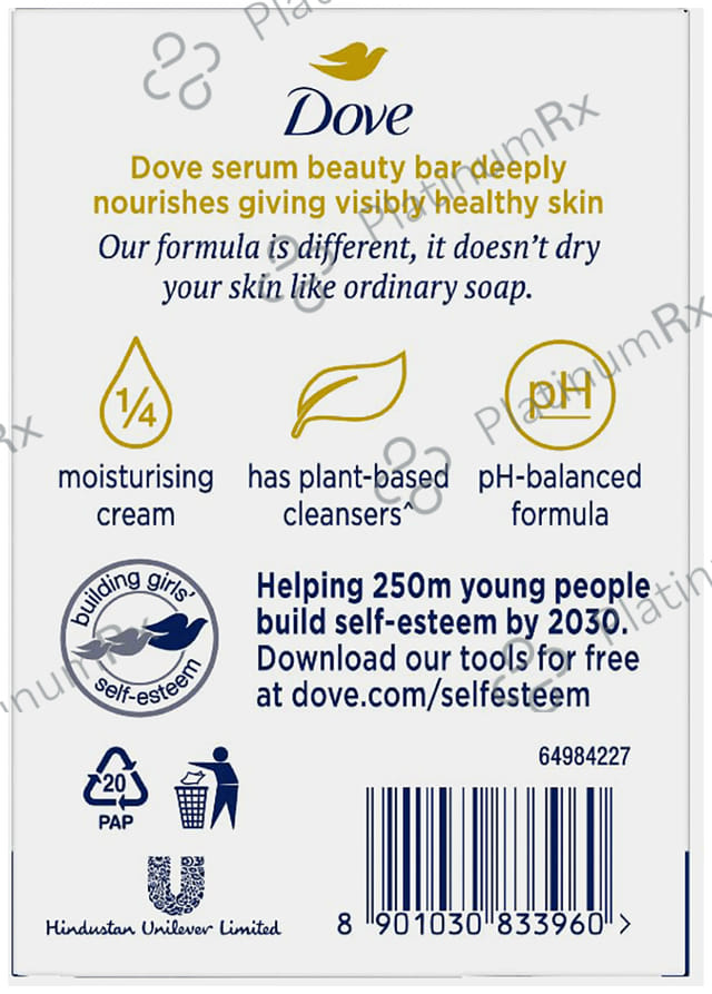 Dove Cream Beauty Bathing Bar for Soft, Smooth & Moisturised Skin (125gm Each)