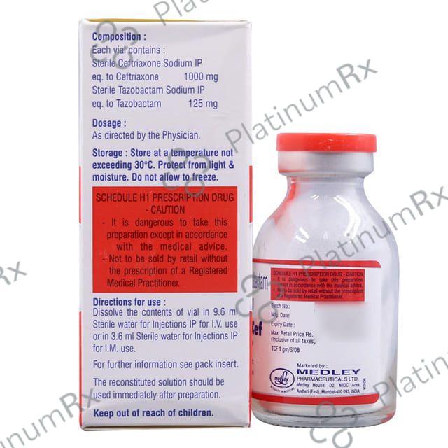 Tazocef 1000/125mg Injection 1s