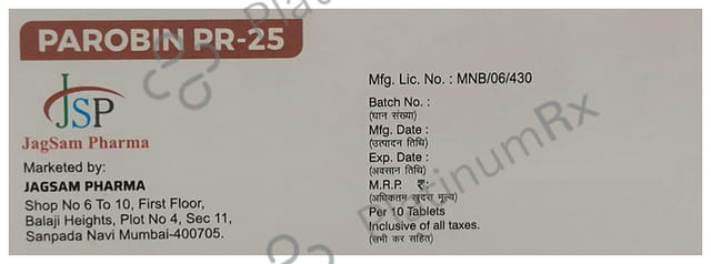 Parobin 25mg Tablet 10s