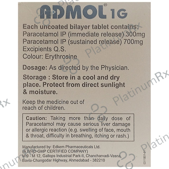 Admol 1g Tablet SR 10s
