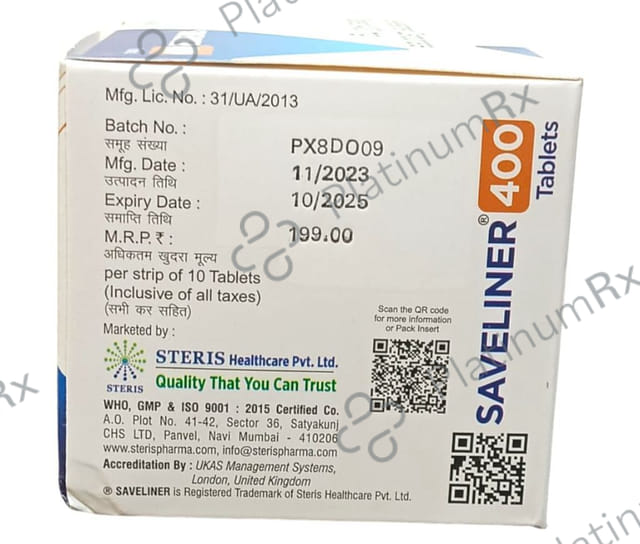 Saveliner 400mg Tablet 10s