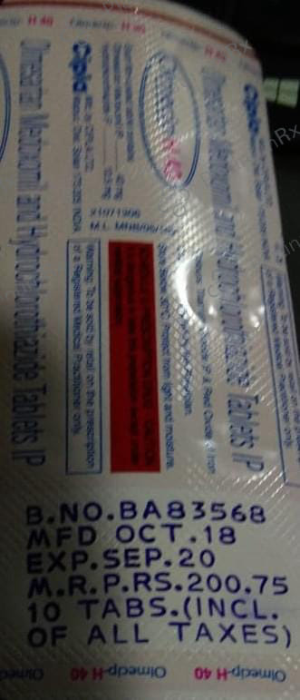 Olvance H 40/12.5mg Tablet 10s