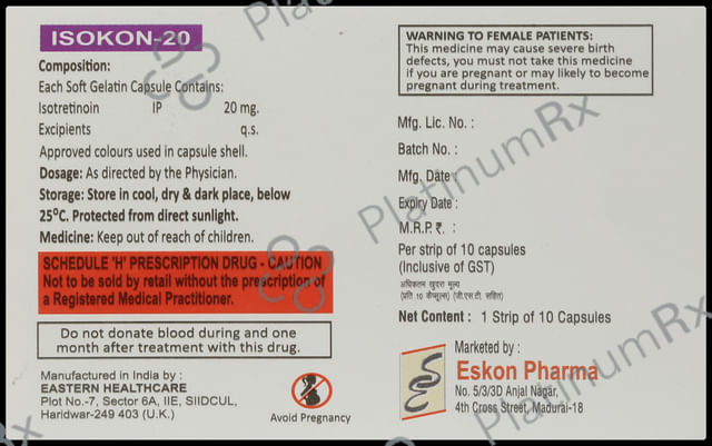 Isokon 20mg Capsule 10s