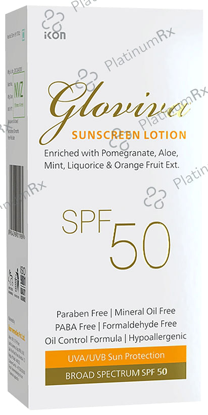 Gloviva SPF 50 Sunscreen Lotion (50ml Each) 2 Packs