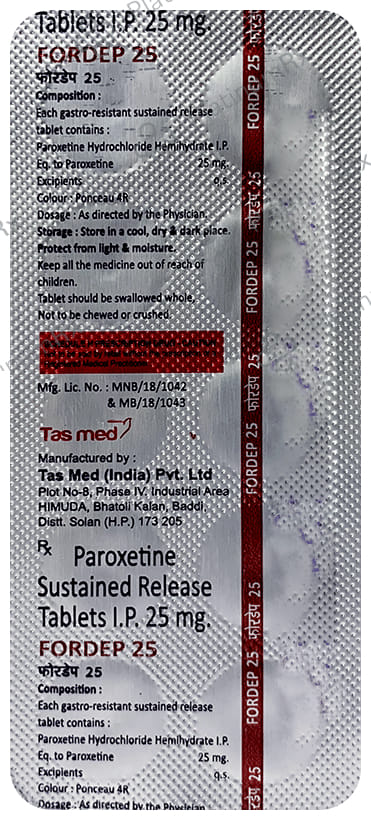 Fordep 25mg Tablet SR 10s