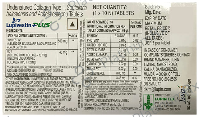 Lupivestin Plus 40/500mg Tablet 10s