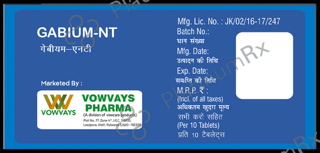 Gabium NT 10/37.5mg Tablet 10s