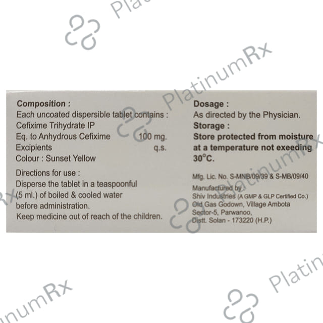 Cefic 100mg Tablet DT 10s