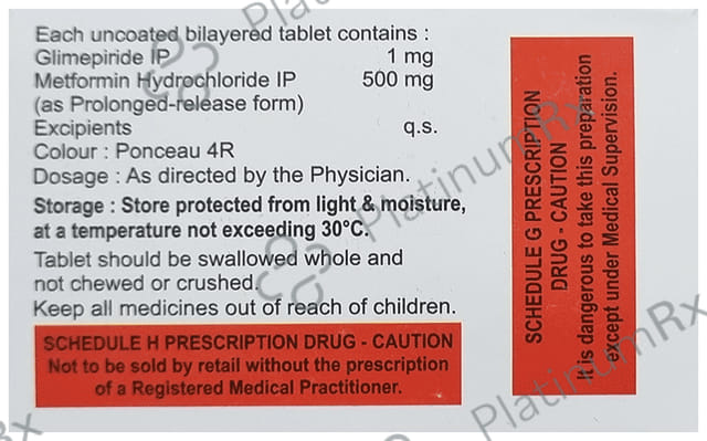 Glimbite M1/500mg Tablet PR 10s