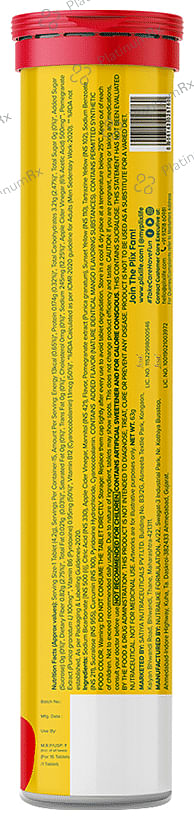 Plix Original Apple Cider Vinegar with the Mother Bubbly Effervescent Tablet Mango