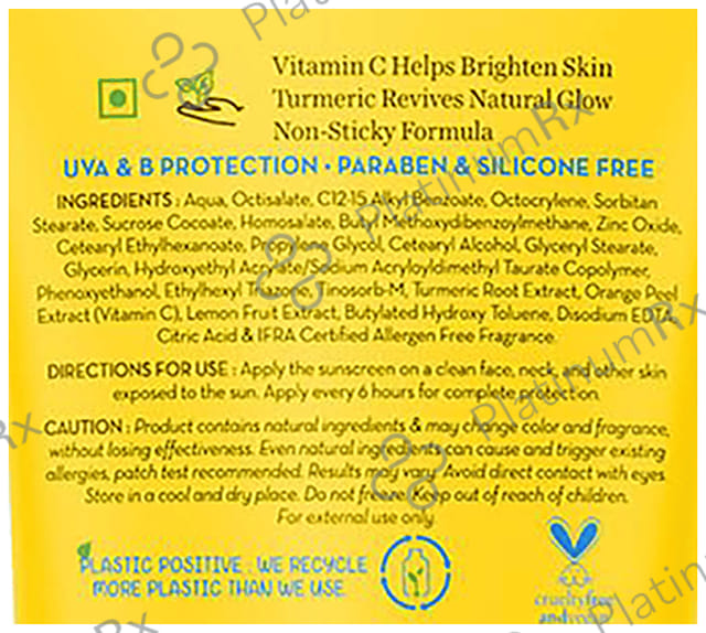 Mamaearth Vitamin C Daily Glow Sunscreen SPF 50 PA+++ Cream 50gm