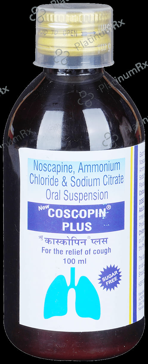 New Coscopin Plus Oral Suspension Sugar Free 100ml