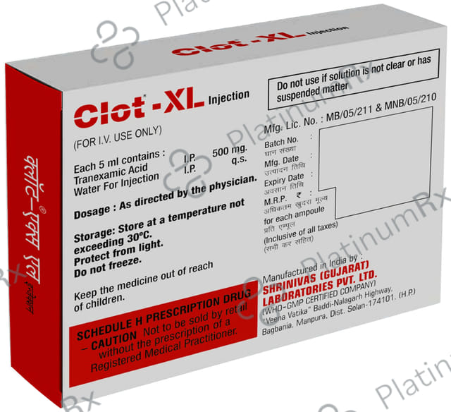 Clot XL 500mg Injection 5ml