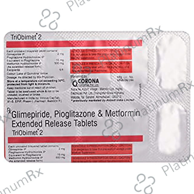 Triobimet 2/500/15mg Tablet ER 10s