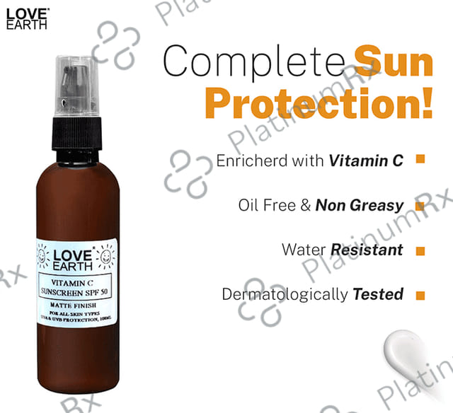 Love Earth Vitamin C Sunscreen SPF 50 Cream 100ml