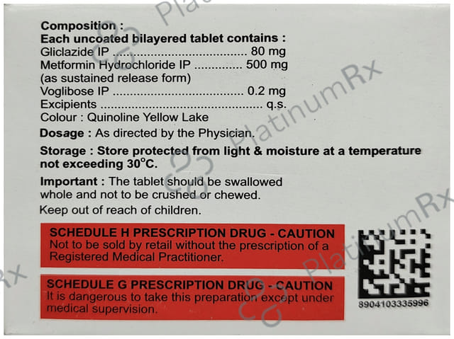 Glizid MV 500/80/0.2mg Tablet SR 10s