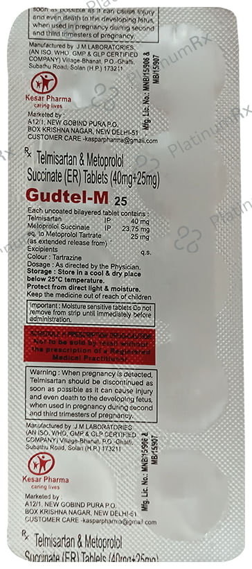 Gudtel-M 25 Tablet ER