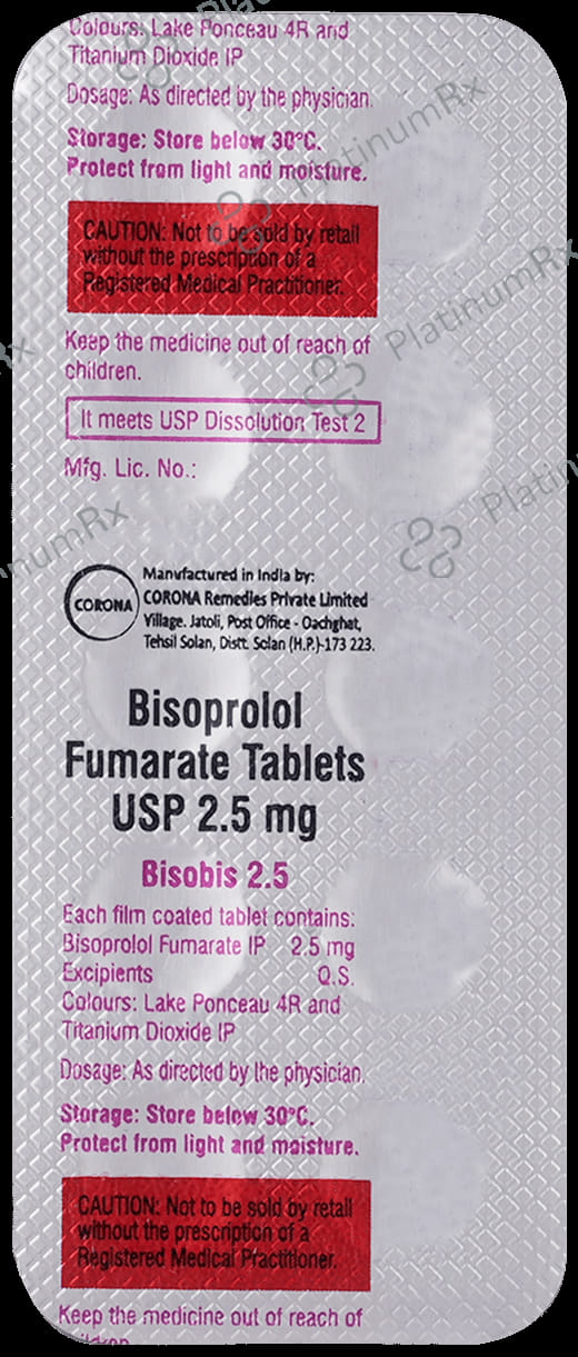 Bisobis 2.5mg Tablet 10s