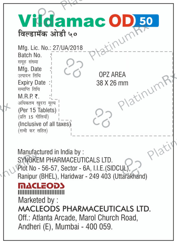 Vildamac OD 50 Tablet SR