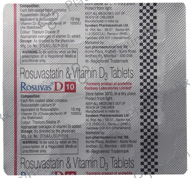 Rosuvas D 10/1000IU Tablet 15s