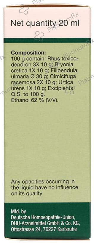 Dr Willmar Schwabe Germany Rhus Toxicodendron Pentarkan Ptk. 73 Drop
