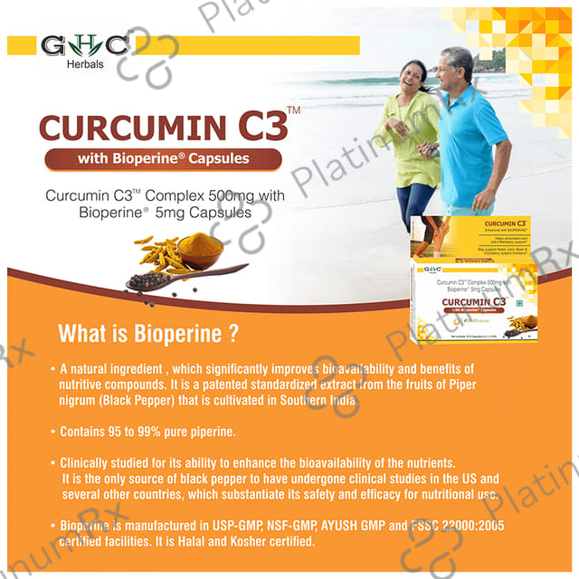 GHC Herbals Curcumin C3 with Bioperine Capsule 60 capsules