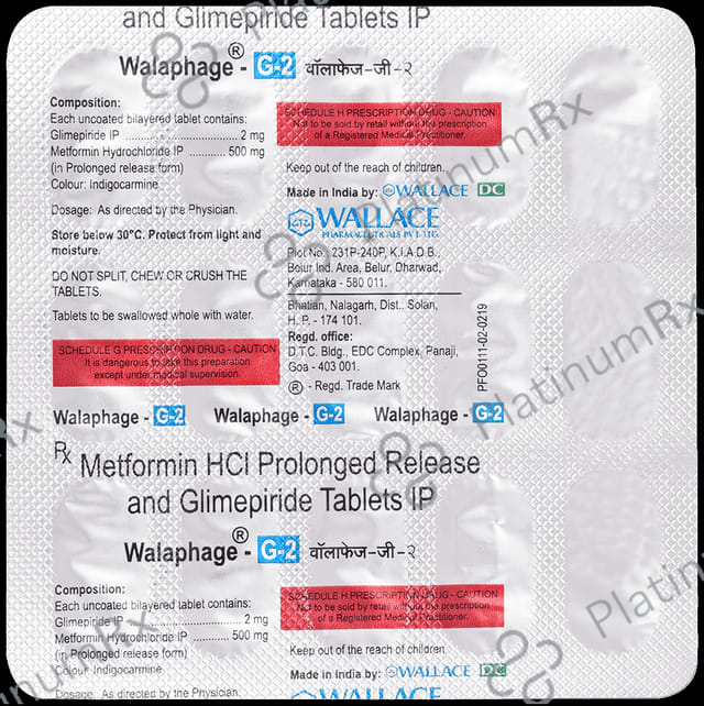 Walaphage G 2/500mg Tablet PR 15s