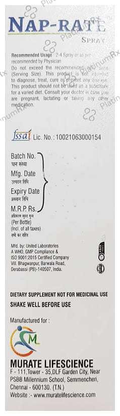 Nap-Rate Melatonin Oral Spray Mint