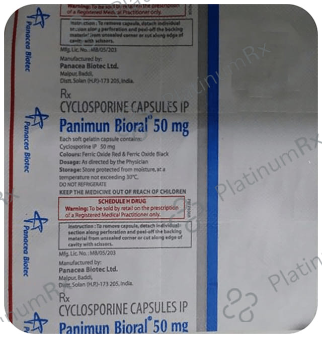 Panimun Bioral 50mg Capsule 6s