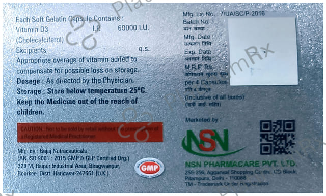 NS D3 60K Softgel Capsule 4s