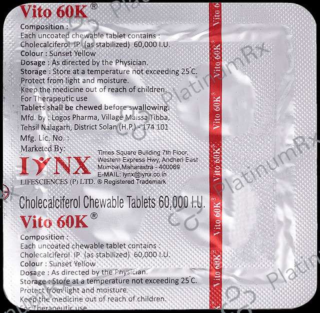Vito 60K Chewable Tablet Orange Sugar Free