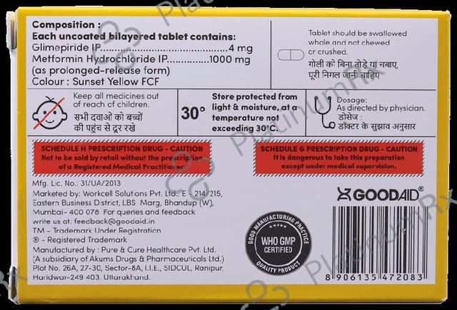 Gliaid Forte 4/1000mg Tablet PR 10s