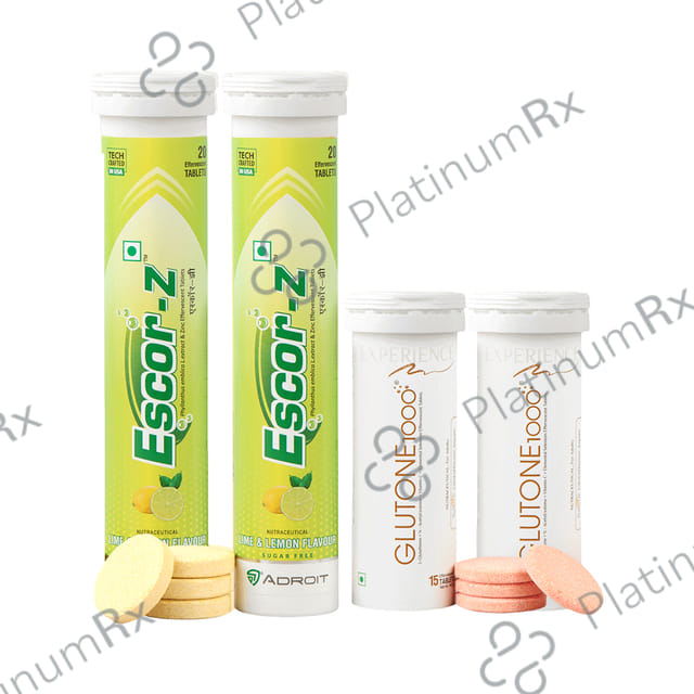 Glutone Glutone 1000 (15)& Escor-Z Lime & lemon Flavour(20)