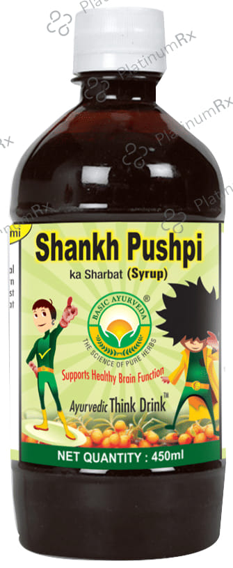 Basic Ayurveda Shankh Pushpi Ka Sharbat - Syrup for Healthy Brain Function